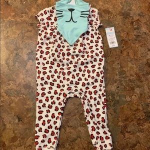 One Piece Cheetah Print Romper with Bib